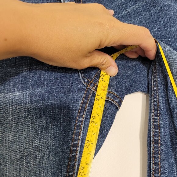 Wax Jean Mid Wash Sandblasted Whiskered Boot Cut Denim Jeans Stretch Size 0 - Picture 8 of 10